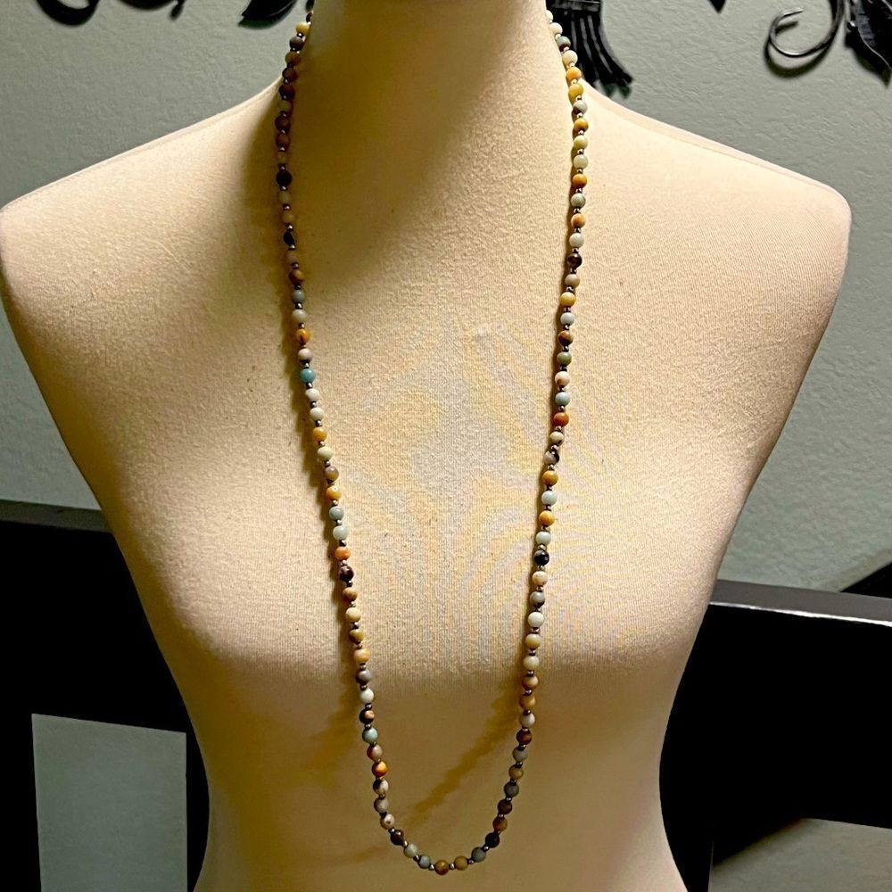 Premier DesignsEarth Tone Beaded Necklace Long Opera Length #PDNK2